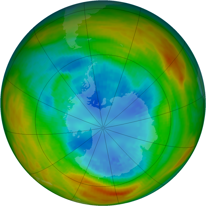 Antarctic ozone map for 01 September 1984